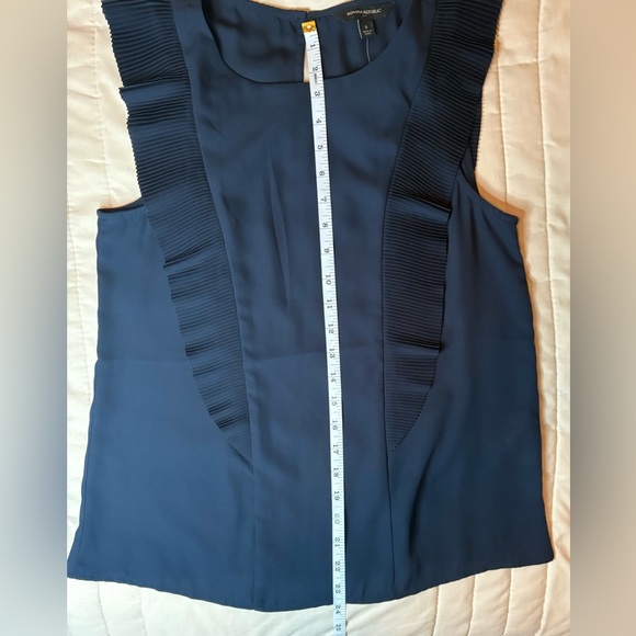 Banana Republic Dark Blue Ruffle Blouse NWT - Picture 6 of 7